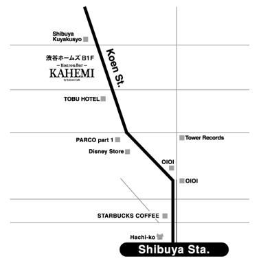 渋谷おしゃれカフェの地図